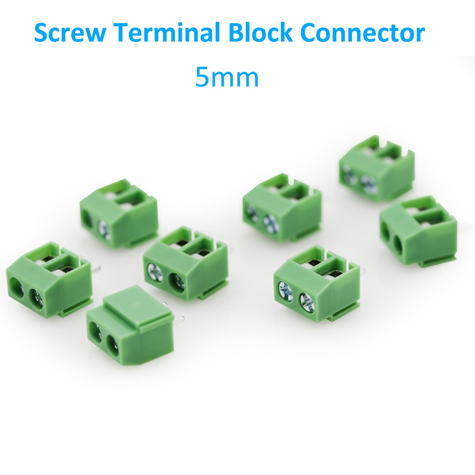 DIYhz Green 20PCS 2P 2 Pin Screw Terminal Block Connector 5mm